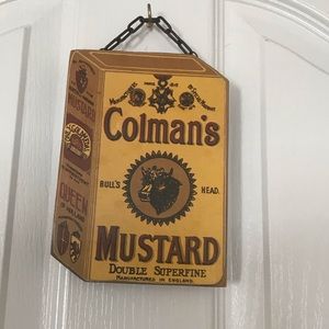 Vintage Colemans Mustard Wall Hanging